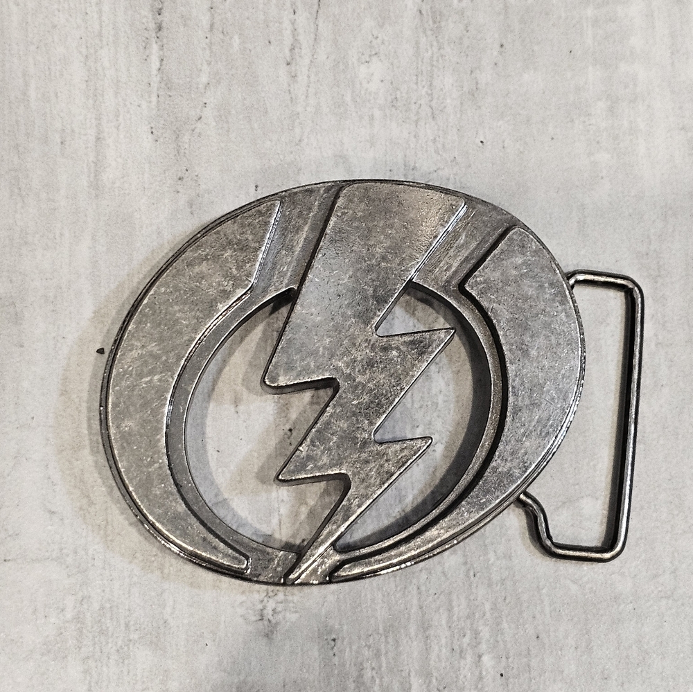 Silver Lightning Belt Buckle
